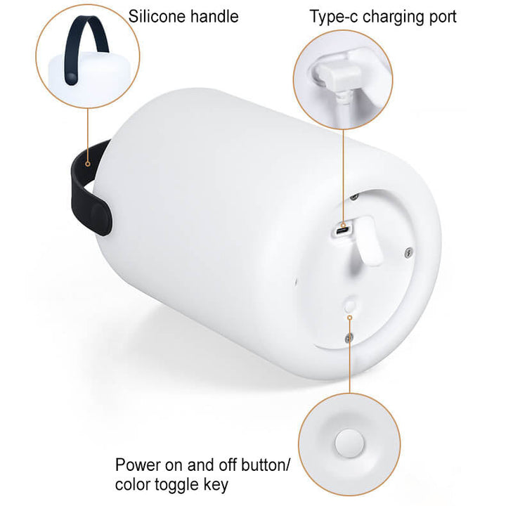 Modern Simplicity PE Plastic Round Square Hand LED Table Lamp For Outdoor Patio