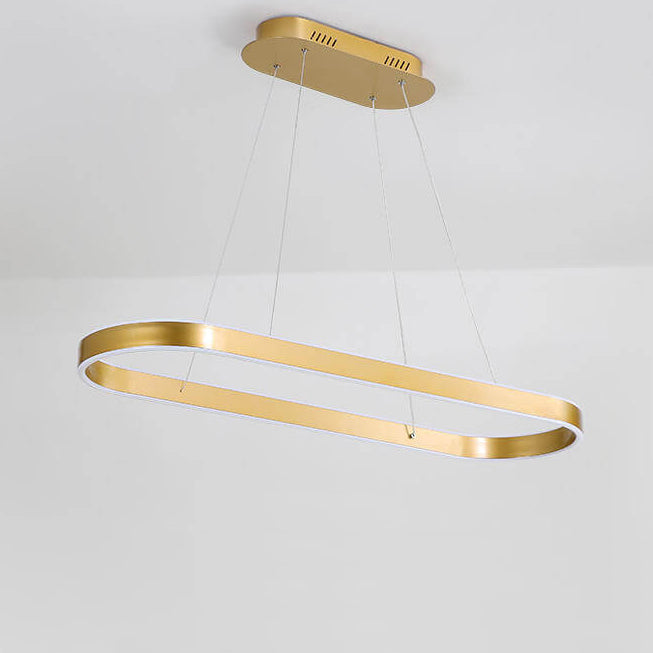Modern Minimalist Light Luxury Oval Aluminum LED Chandelier