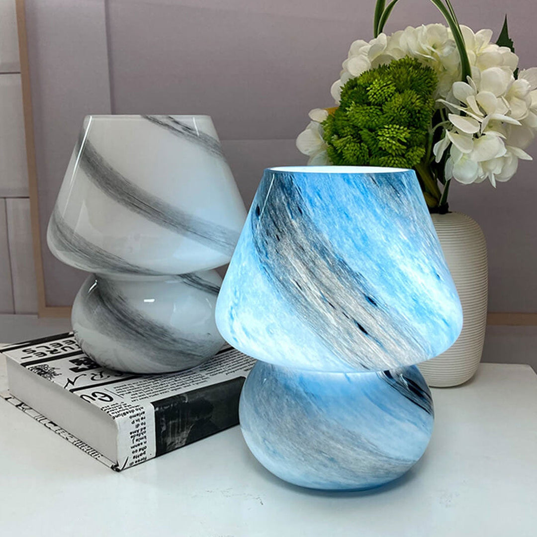 Creative Handmade Glass Planet Design Mushroom 1-Light Table Lamp
