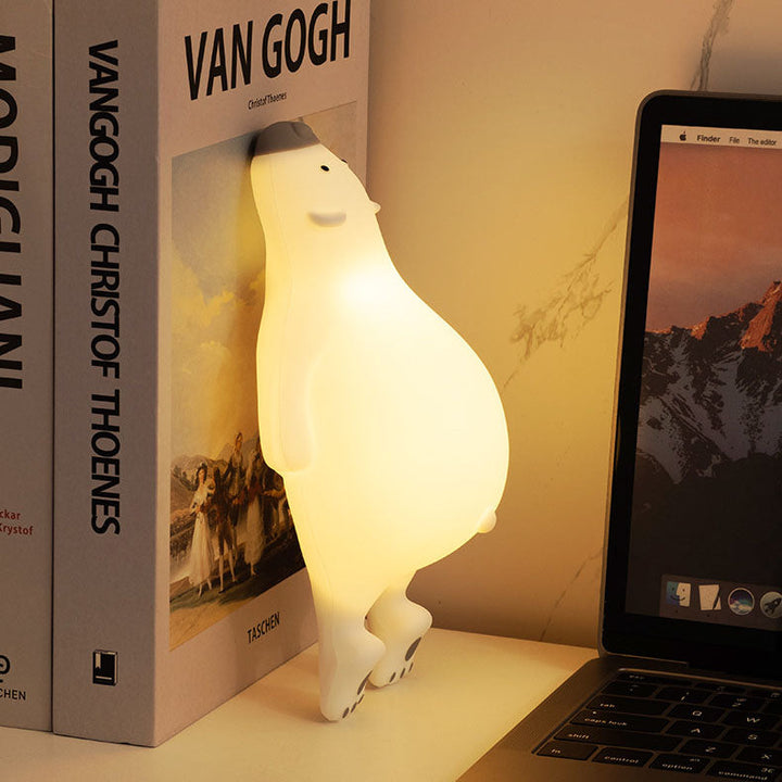 Contemporary Creative Kids Cartoon Lazy Bear Silicone LED Night Light Table Lamp For Bedroom