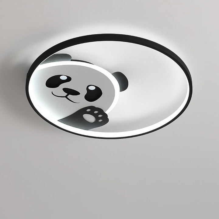 Cartoon Cute Panda Round LED Flush Mount Ceiling Light