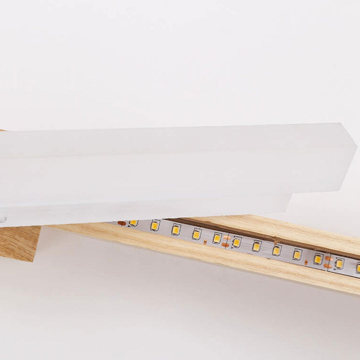 Nordic Minimalist Log Strip Vanity Light LED Wall Sconce Lamp