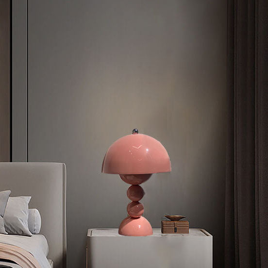 Contemporary Nordic Mushroom Table Lamp in Metal — Bedroom Lighting | Havora
