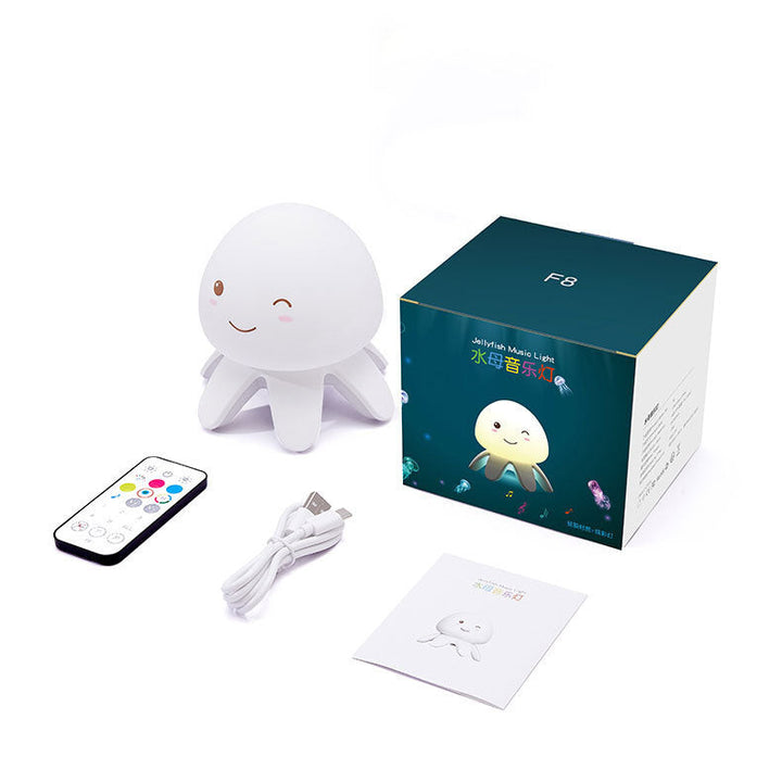 Contemporary Creative Silicone Jellyfish Music USB Rechargeable Remote Control LED Night Light Table Lamp