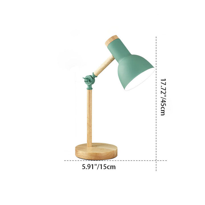 Contemporary Nordic Iron &amp; Wood Table Lamp for Study | Havora Designer Lighting