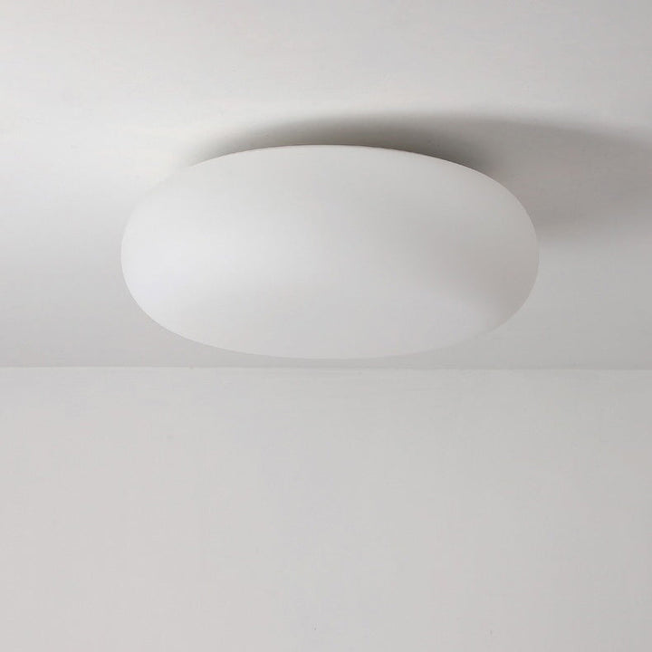 Modern Minimalist Oval Iron PE LED Flush Mount Ceiling Light For Bedroom