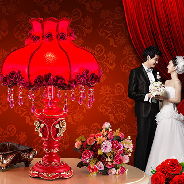 European Wedding Tassel Table Lamp in Fabric &amp; Resin — Living Room Lighting | Havora