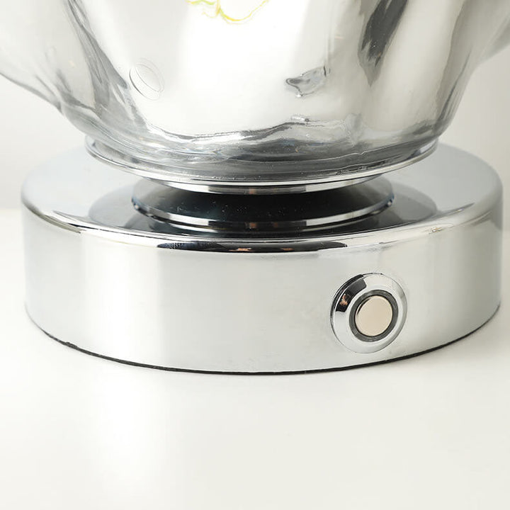 Contemporary Creative Lava Stone Glass Iron 1-Light Table Lamp For Bedroom