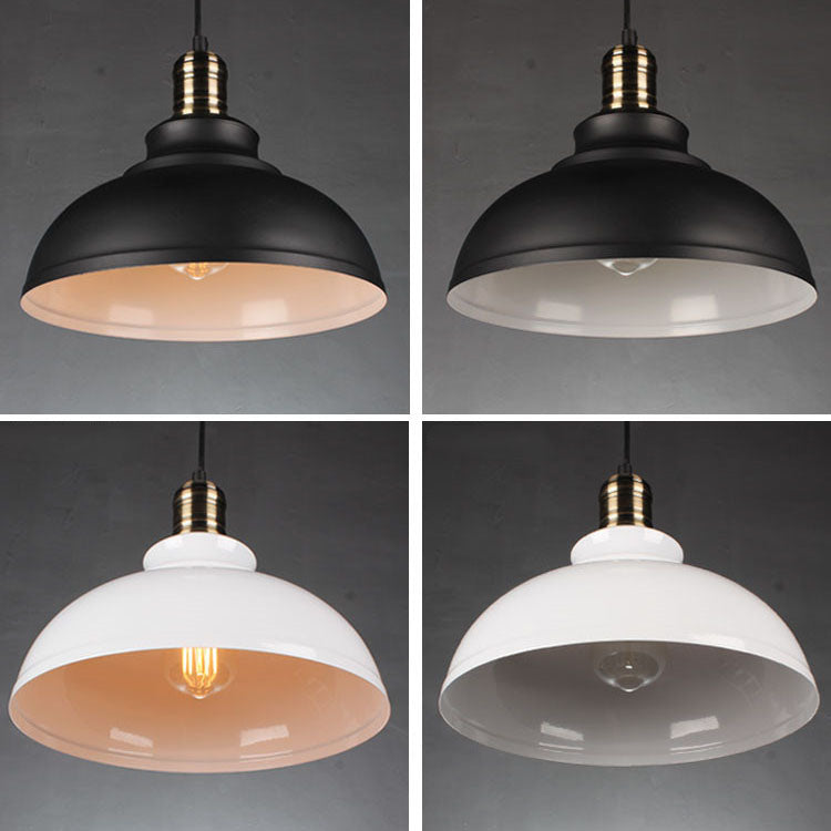 Contemporary Industrial Dome Round Pot Lid Iron 1-Light Pendant Light for Living Room