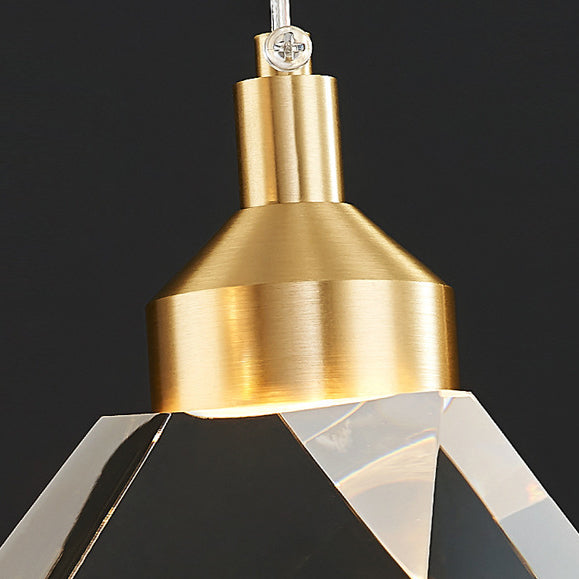 Modern Luxury Sparkling Crystal Stone Iron LED Pendant Light For Living Room