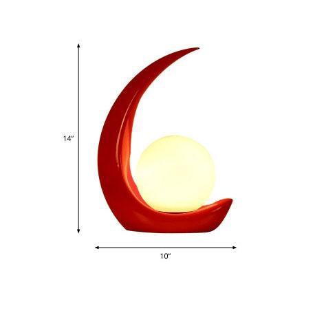 Creative Crescent Resin &amp; Glass Table Lamp for Bedside | Havora Designer Lighting