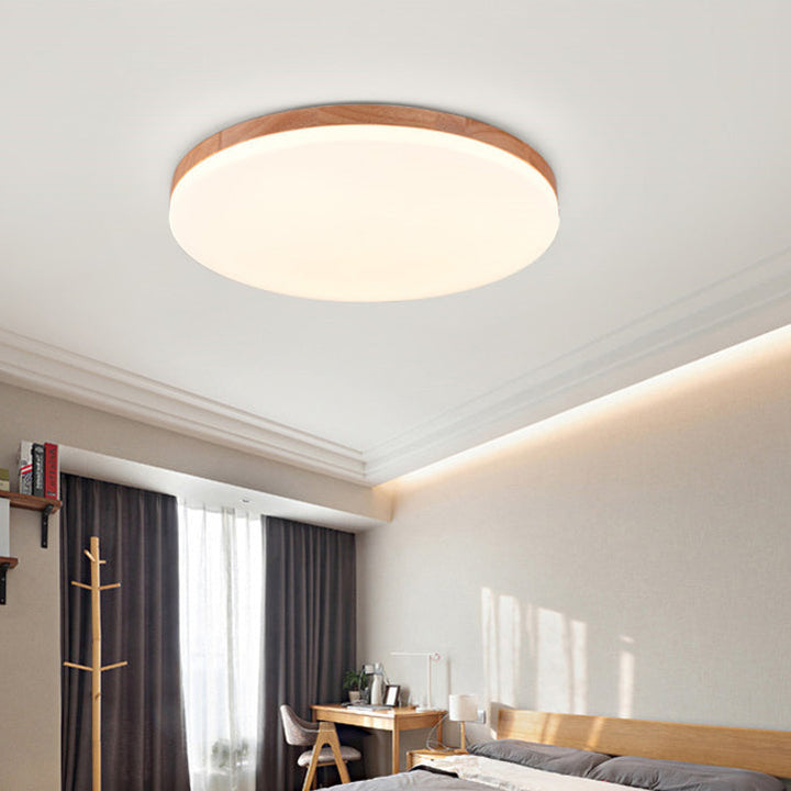 Modern Acrylic Shade Round Log LED Flush Mount Light