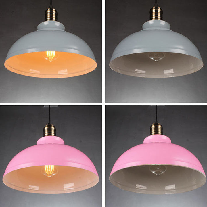 Contemporary Industrial Dome Round Pot Lid Iron 1-Light Pendant Light for Living Room