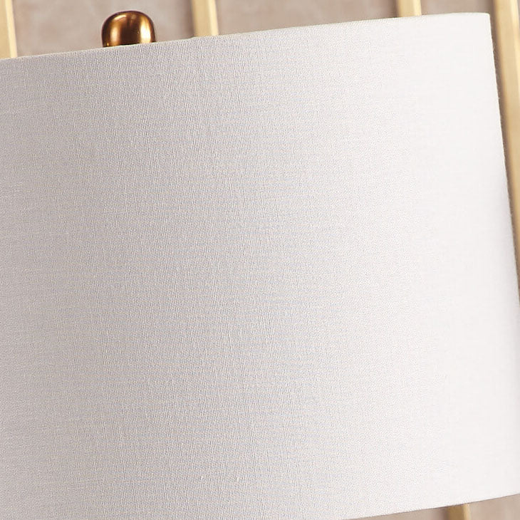 Modern Luxury Ceramic Fabric Round 1-Light Table Lamp for Bedroom