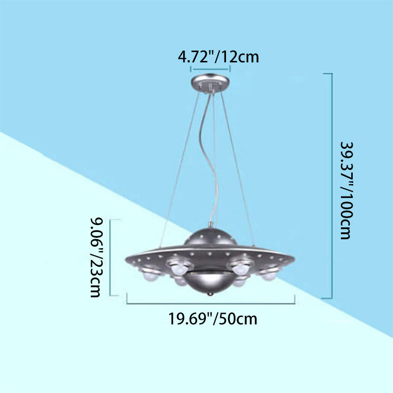 Creative Cartoon UFO Flying Saucer LED Kids Chandelier