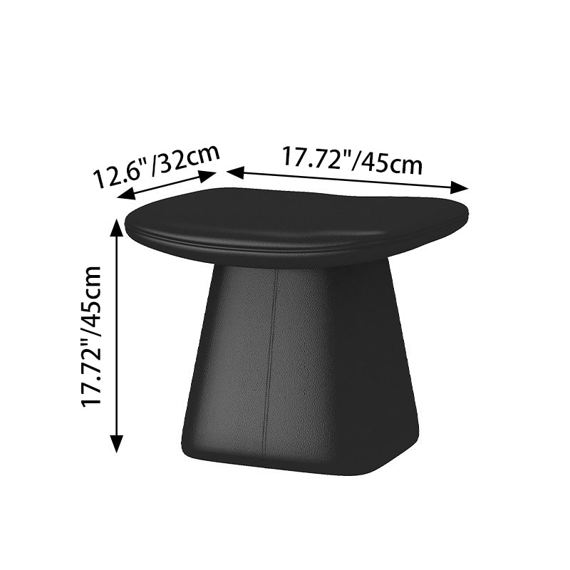 Modern Minimalist Square Microfiber Leather Solid Wood Vanity Stool Backless Armless For Bedroom