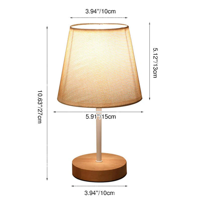 Contemporary Nordic Table Lamp in Solid Wood &amp; Fabric — Living Room Lighting | Havora