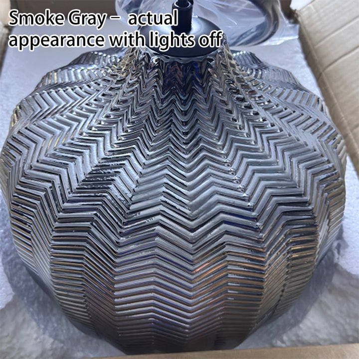 Nordic Textured Wavy Glass 1-Light Barrel Pendant Light