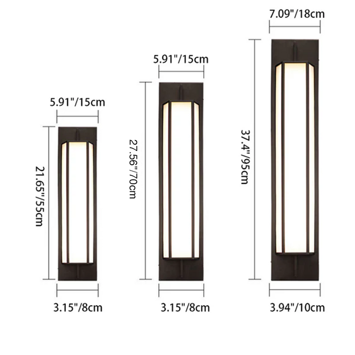 Modern Luxury Waterproof Rectangular Stainless Steel Faux Dolomite LED Outdoor Wall Sconce Lamp For Garden