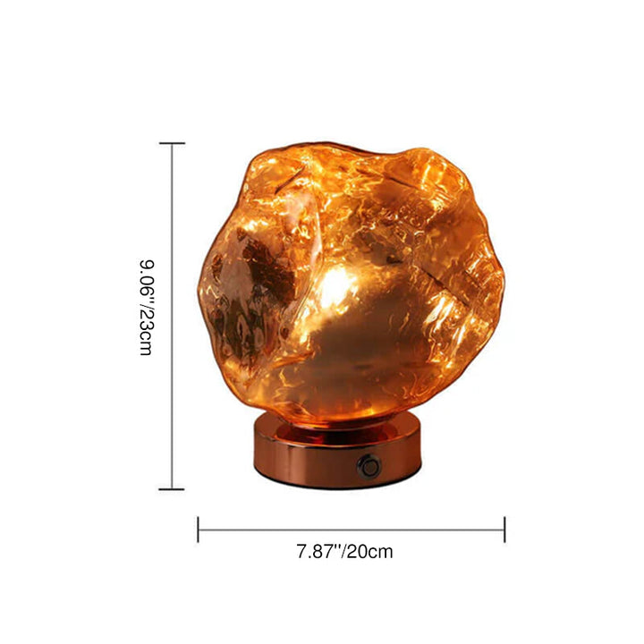 Contemporary Creative Lava Stone Glass Iron 1-Light Table Lamp For Bedroom