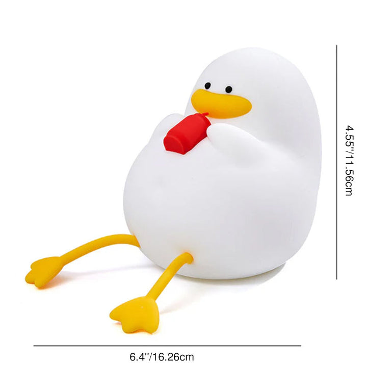 Contemporary Creative Kids Cartoon Silicone Duck Pat LED Night Light Table Lamp For Bedroom