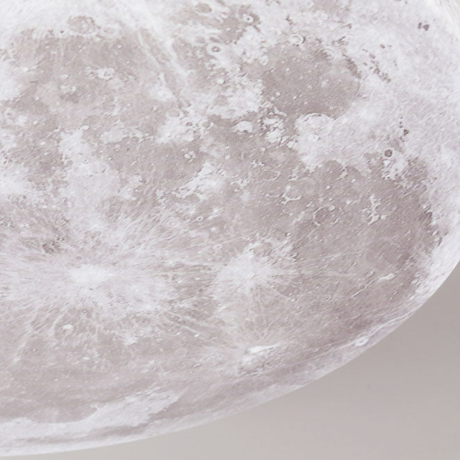 Modern Minimalist Moon Round Hardware PVC Acrylic LED Flush Mount Ceiling Light For Living Room