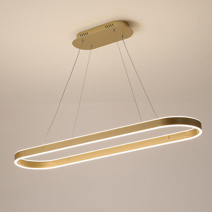 Modern Minimalist Light Luxury Oval Aluminum LED Chandelier