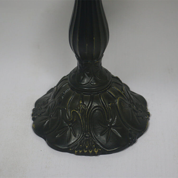 Vintage Tiffany Tulip Stained Glass Resin Dome 1-Light Table Lamp