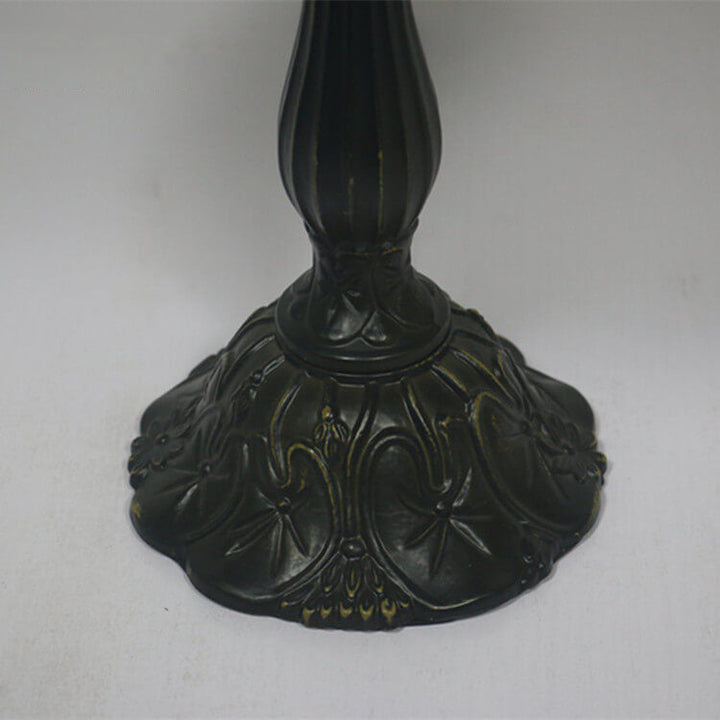 Vintage Tiffany Tulip Stained Glass Resin Dome 1-Light Table Lamp