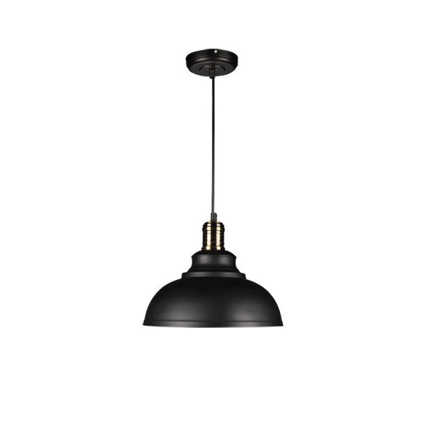 Contemporary Industrial Dome Round Pot Lid Iron 1-Light Pendant Light for Living Room