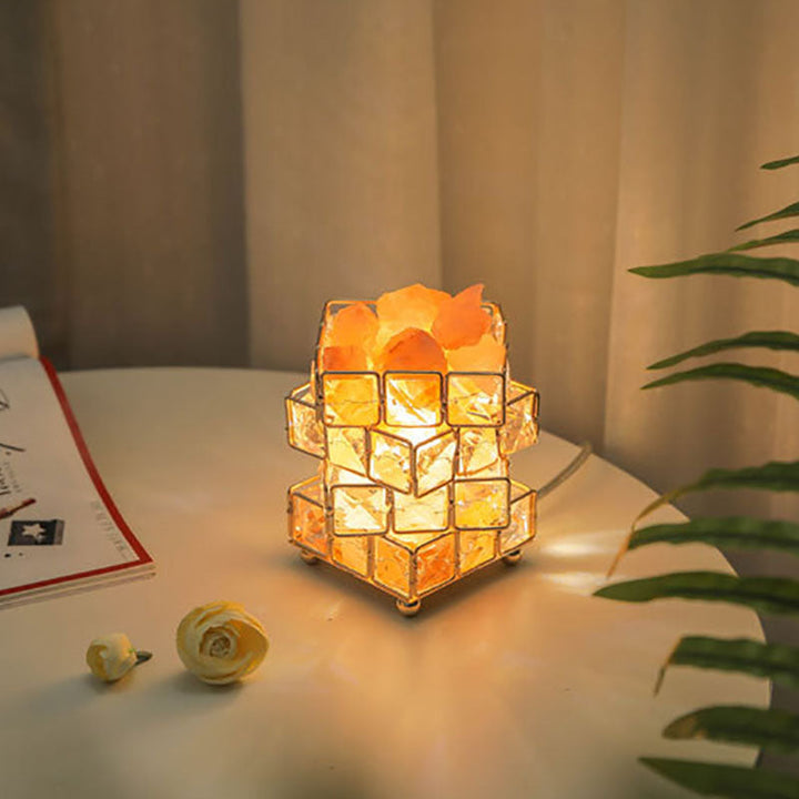 Contemporary Creative Hardware Cube 1-Light Table Lamp For Bedroom