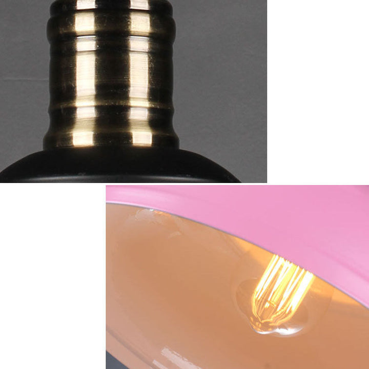 Contemporary Industrial Dome Round Pot Lid Iron 1-Light Pendant Light for Living Room