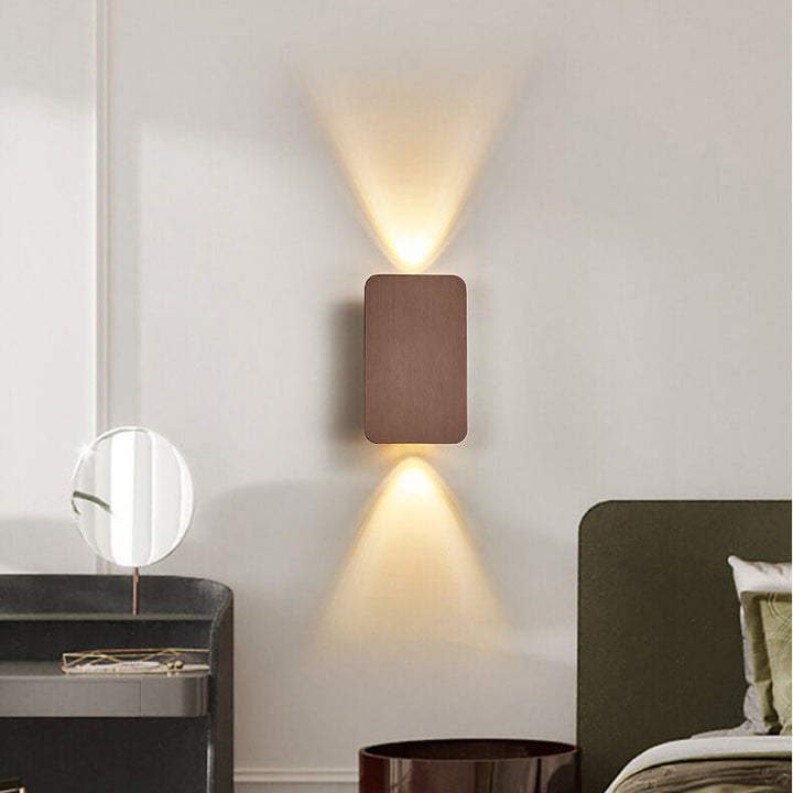 Nordic Minimalist Aluminum Rectangular Flat Panel 2-Light LED Wall Sconce Lamp