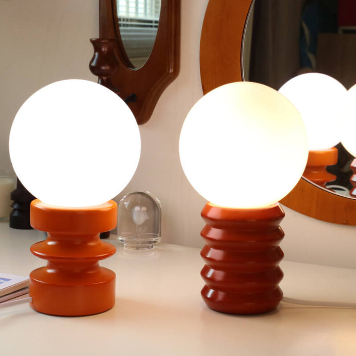 Vintage Wood &amp; Glass Table Lamp for Bedside | Havora Designer Lighting