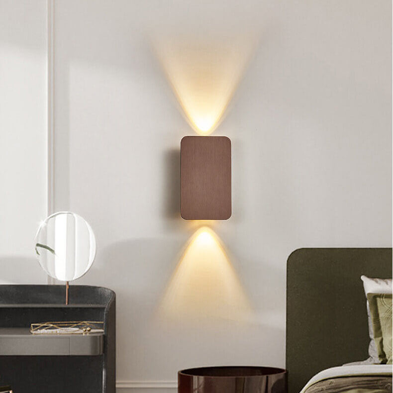 Nordic Minimalist Aluminum Rectangular Flat Panel 2-Light LED Wall Sconce Lamp
