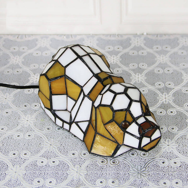 Tiffany Creative Cats /Dogs Stained Glass 1-Light Night Light Table Lamp