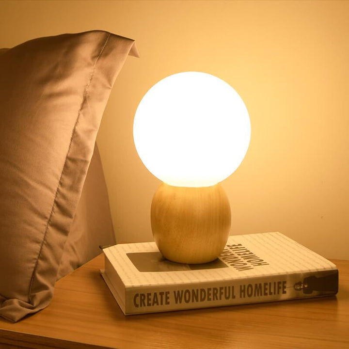 Nordic Wood &amp; Glass Table Lamp for Living Room | Havora Designer Lighting