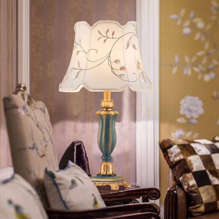 Classical Table Lamp in Resin &amp; Fabric — Living Room Lighting | Havora