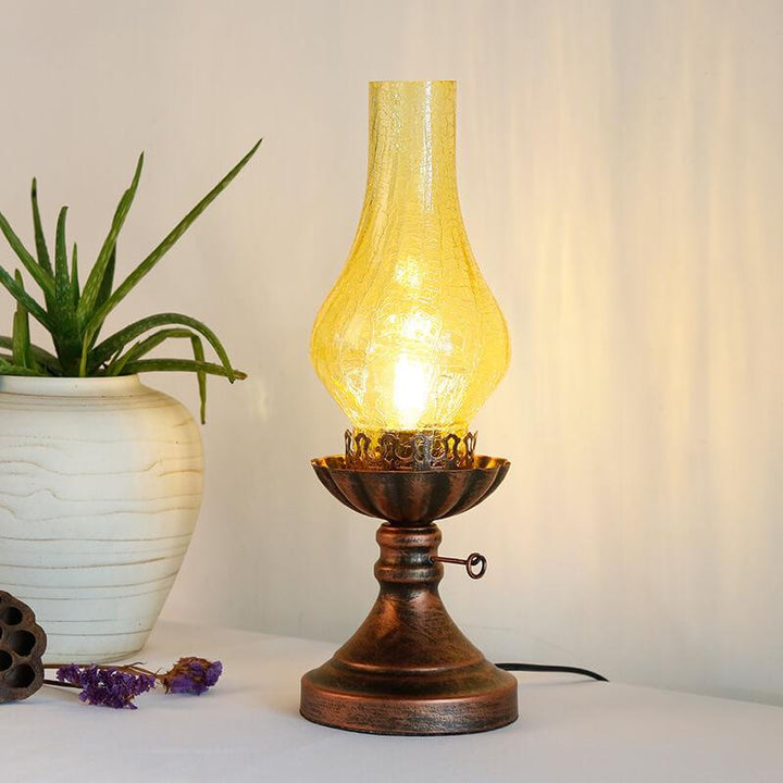 Metal &amp; Glass Table Lamp, Vintage Antique Design for Living Room | Havora Lighting