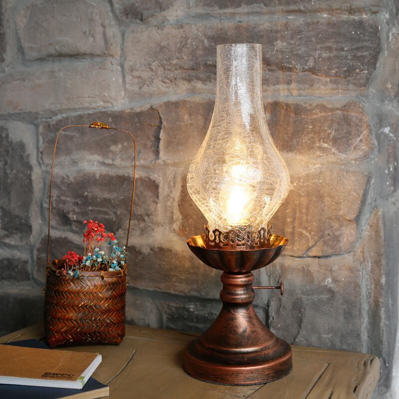 Metal &amp; Glass Table Lamp, Vintage Antique Design for Living Room | Havora Lighting