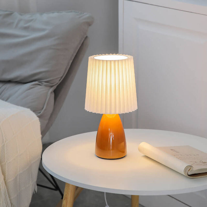 Glass &amp; Fabric Table Lamp, Nordic Vintage Design for Living Room | Havora Lighting