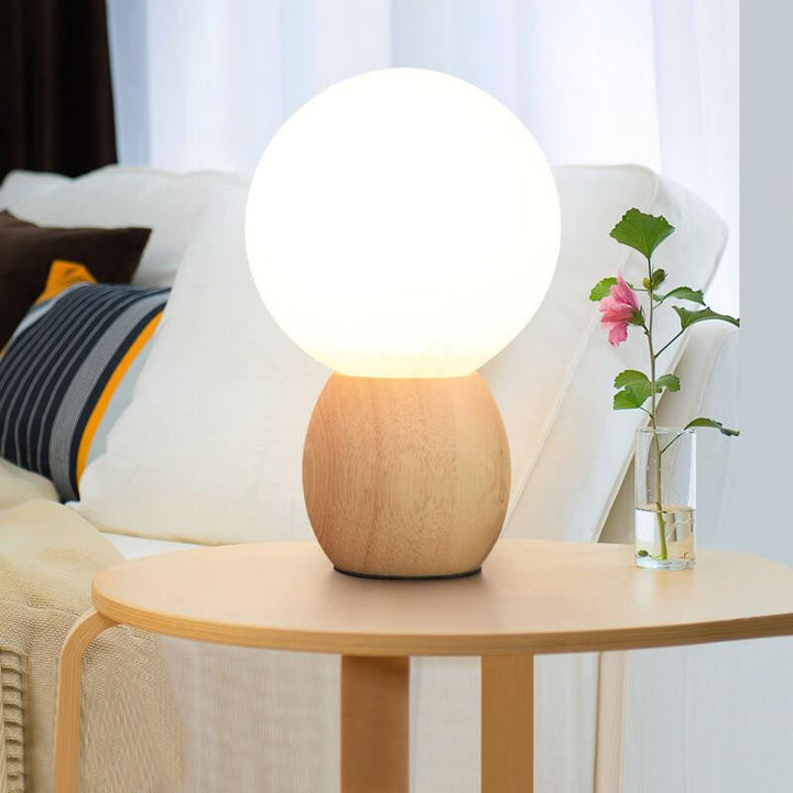 Nordic Wood &amp; Glass Table Lamp for Living Room | Havora Designer Lighting