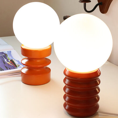 Vintage Wood &amp; Glass Table Lamp for Bedside | Havora Designer Lighting