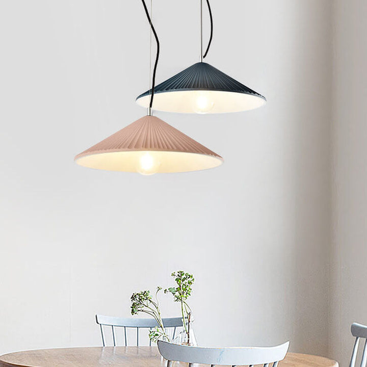 Nordic Resin 1-Light Textured Umbrella Pendant Light