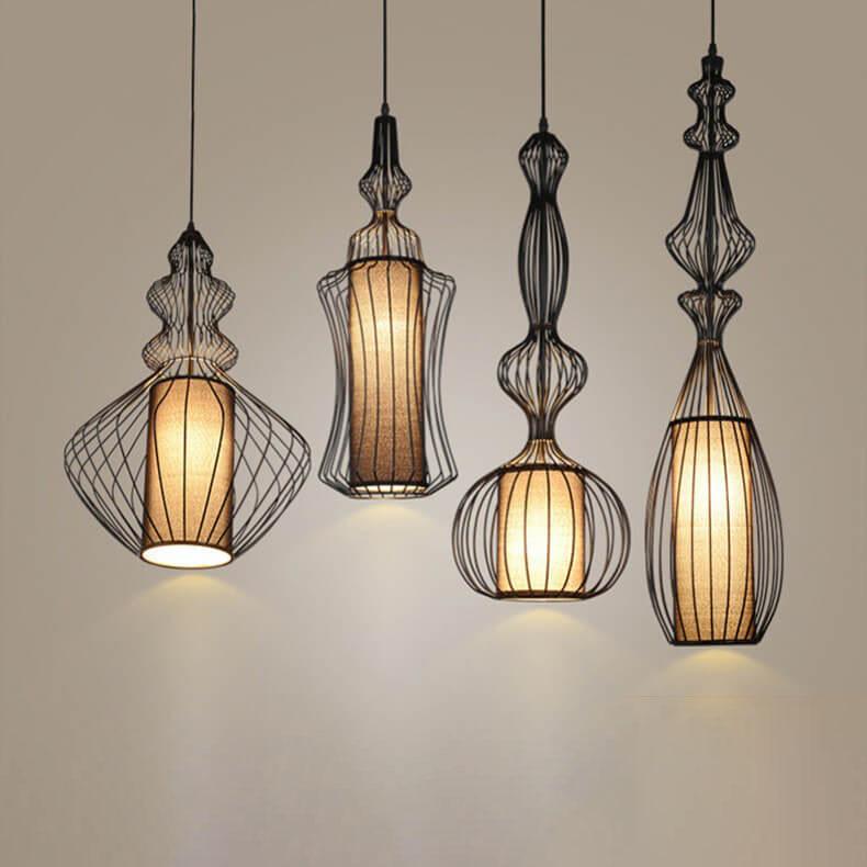 Industrial Retro Metal Birdcage 1-Light Lantern Pendant Light