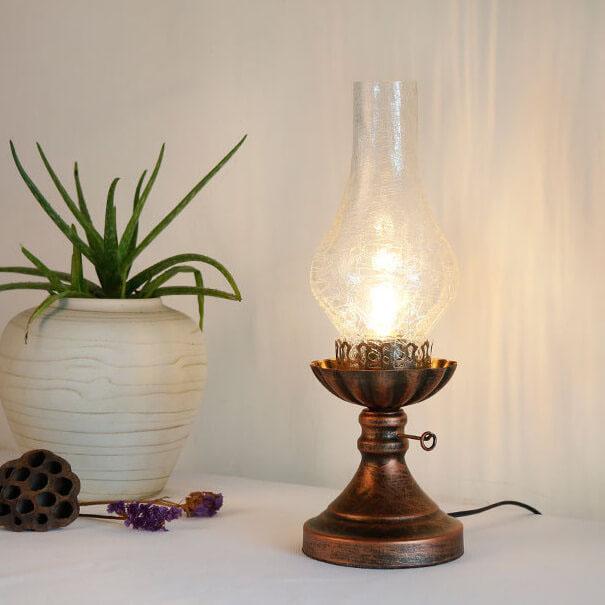 Metal &amp; Glass Table Lamp, Vintage Antique Design for Living Room | Havora Lighting