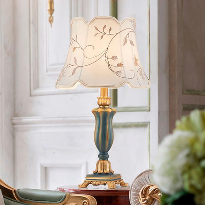 Classical Table Lamp in Resin &amp; Fabric — Living Room Lighting | Havora