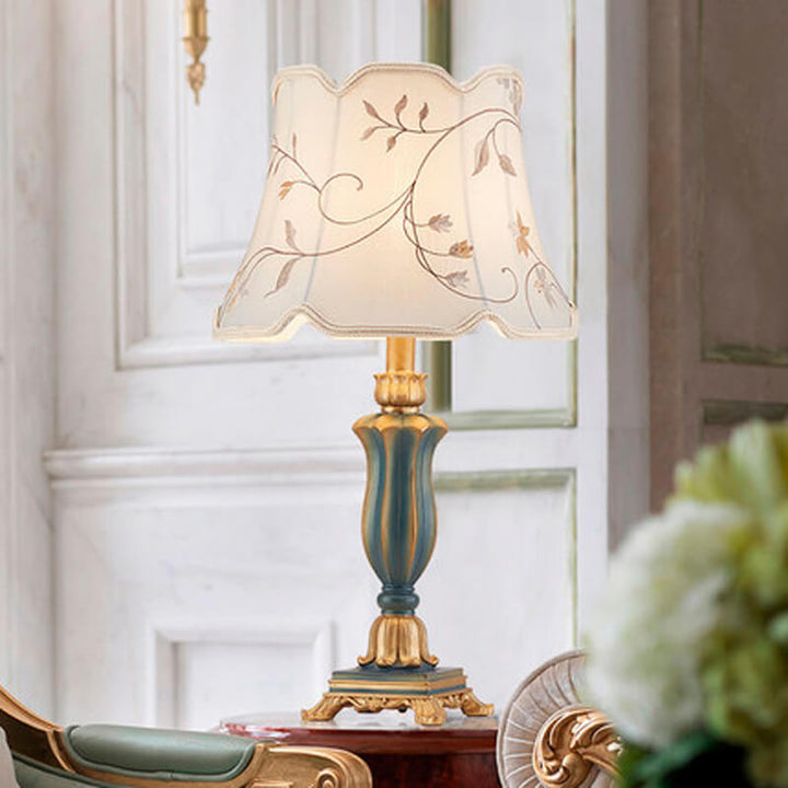 Classical Table Lamp in Resin &amp; Fabric — Living Room Lighting | Havora