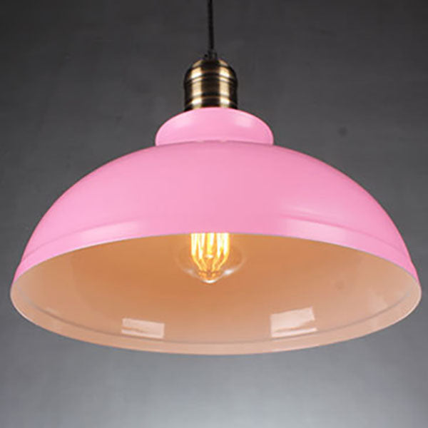 Contemporary Industrial Dome Round Pot Lid Iron 1-Light Pendant Light for Living Room