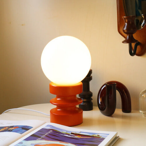 Vintage Wood &amp; Glass Table Lamp for Bedside | Havora Designer Lighting